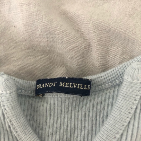 Light Blue Brandy Melville Cropped Tank Top - Picture 2 of 3